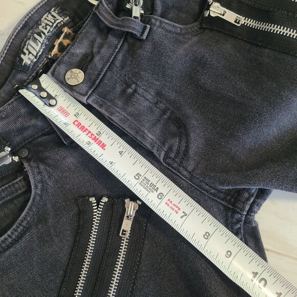 Kill City Junkie Suspender Jeans Punk Goth Unisex 30 Indie Skinny Alternative - Picture 6 of 10